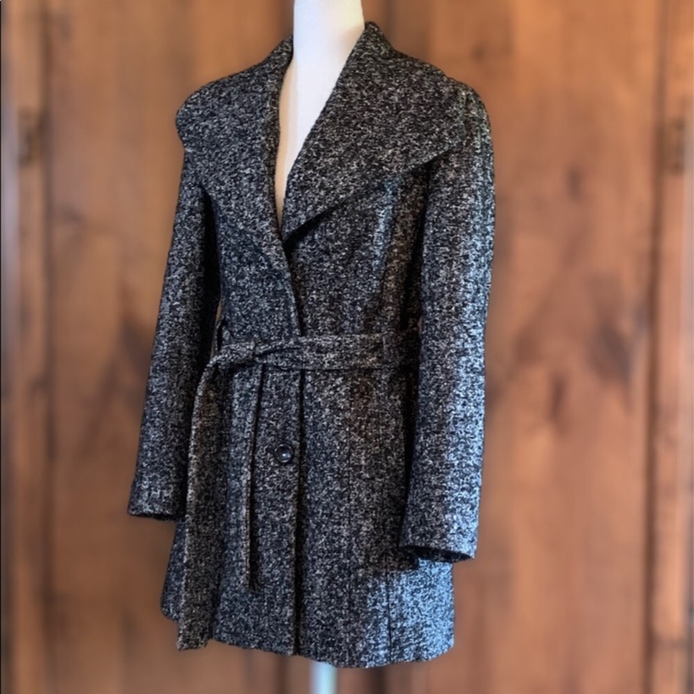Calvin Klein Wool Blend Belted Coat Sz 8 NWOT